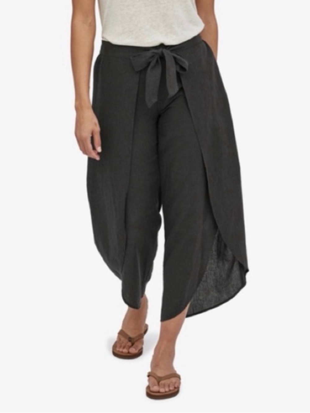 Patagonia Garden Island Hemp wWomen’s Wide-Leg Flowing Pants - Charcoal Grey